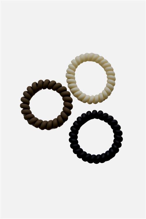 Se Spiral Elastikker - Sort/Brun/Beige - One-Size - TeeShoppen ved Teeshoppen