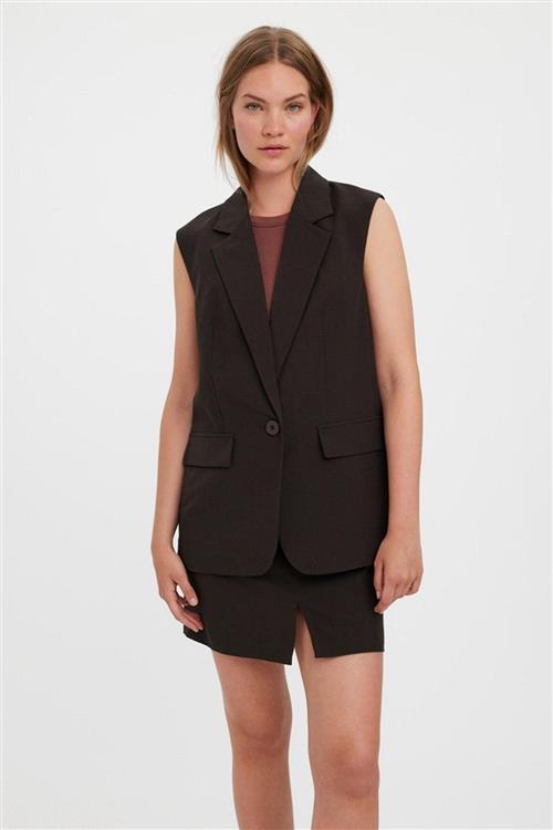 Troian Blazer Vest - Coffee Bean - L - Vero Moda