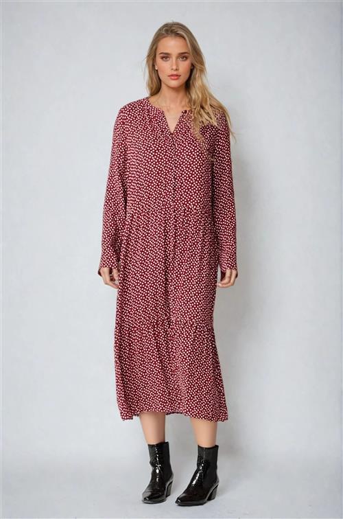 Anna langærmet kjole - Sundried Tomato - Dame - M - Amis de Copenhague