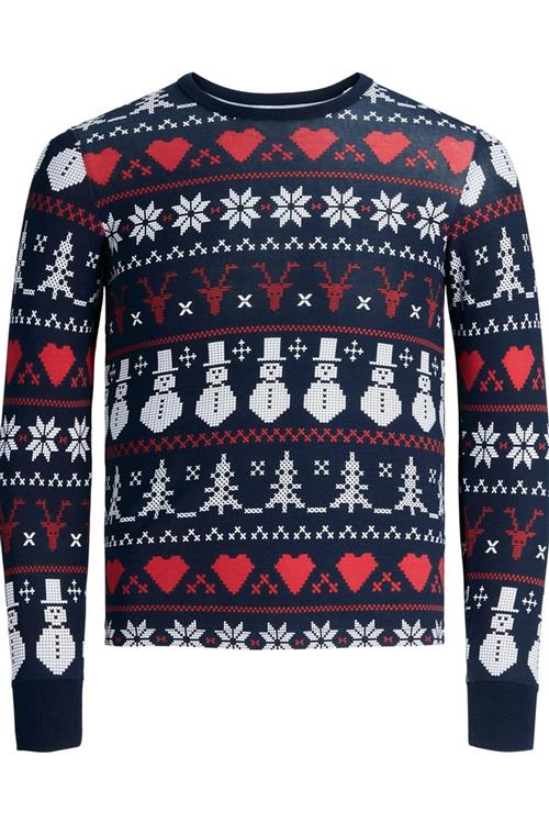Snowflake Junior Pyjamas - Navy (trøje og bukser) - Herre - 170 - TeeShoppen