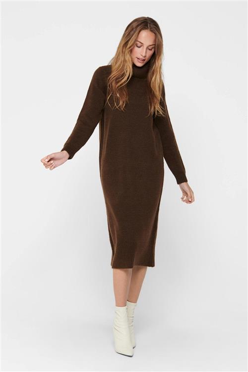 Brandie Roll Neck Dress - Chicory Coffee - Dame - XL - ONLY