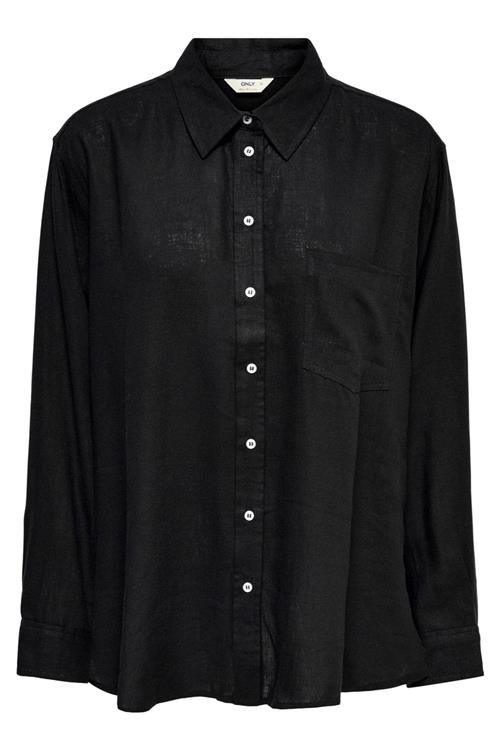 Tokyo Linen Skjorte - Sort - L - ONLY