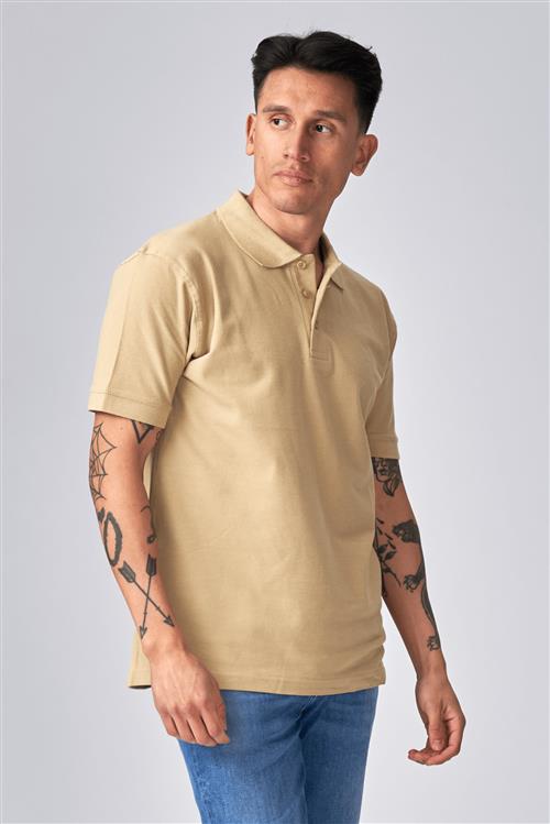 Basic Polo - Khaki - Herre - 3XL - TeeShoppen