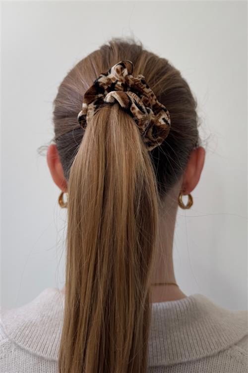 Leopard Scrunchie - Brun - One-Size - TeeShoppen
