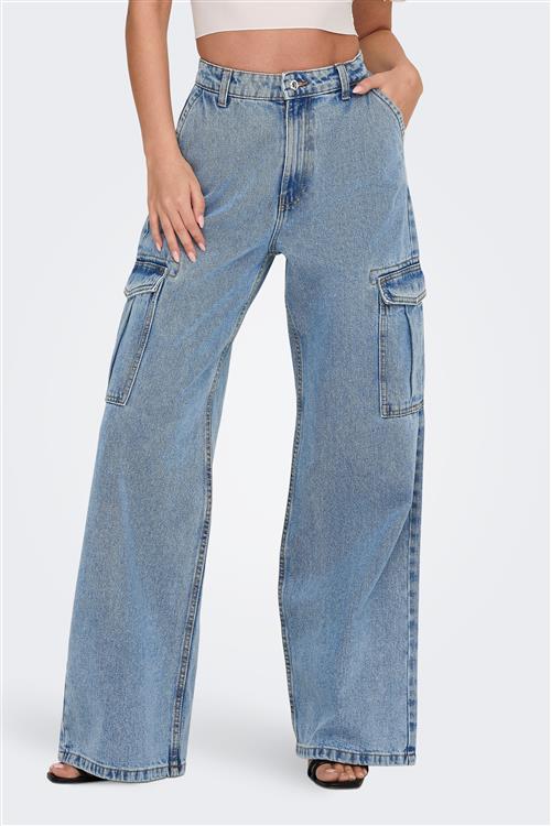 Hope High Waist Denim Jeans - Dark Blue Denim - 31/32 - ONLY