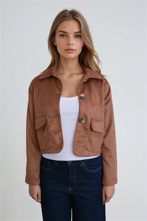 Nelly Kort Jakke - Brun - S - TeeShoppen