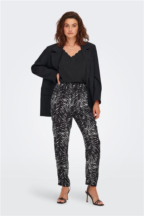 Mille Bukser - Sort M. Hvide Striber - XL - ONLY