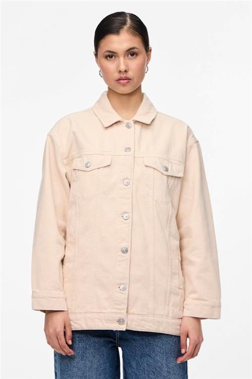 Tika Oversized Denim Jakke - Whitecap Gray - L - PIECES