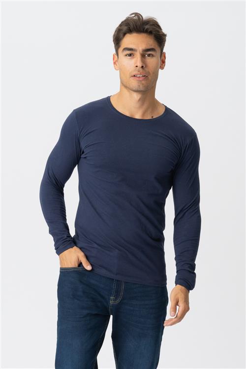 Langærmet Muscle T-shirt - Navy - Herre - M - TeeShoppen