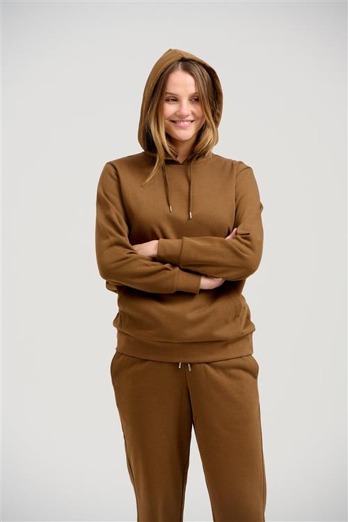 Basic Hoodie Sweat - Brun - Dame - M - TeeShoppen