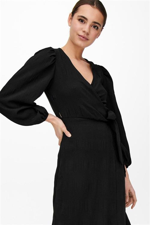 Dion Wrap Kjole - Sort - Dame - XL - ONLY