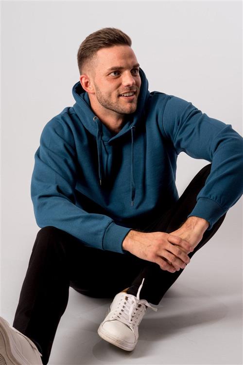 Basic Hoodie - Petroleumsblå - Herre - L - TeeShoppen