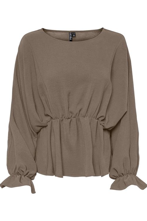 Flore Langærmet Bluse - Fossil - M - PIECES