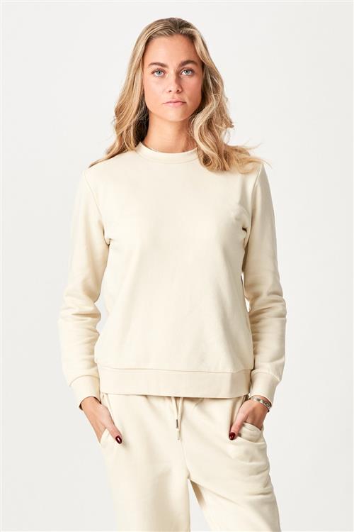Basic Crewneck Sweat - Lys Beige - Dame - M - TeeShoppen