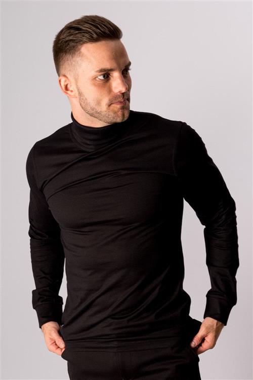 Rullekrave trøje - Sort - Herre - 2XL - TeeShoppen