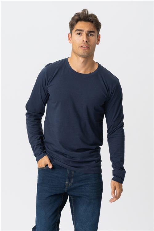 Basic Langærmet T-shirt - Navy - Herre - XL - TeeShoppen