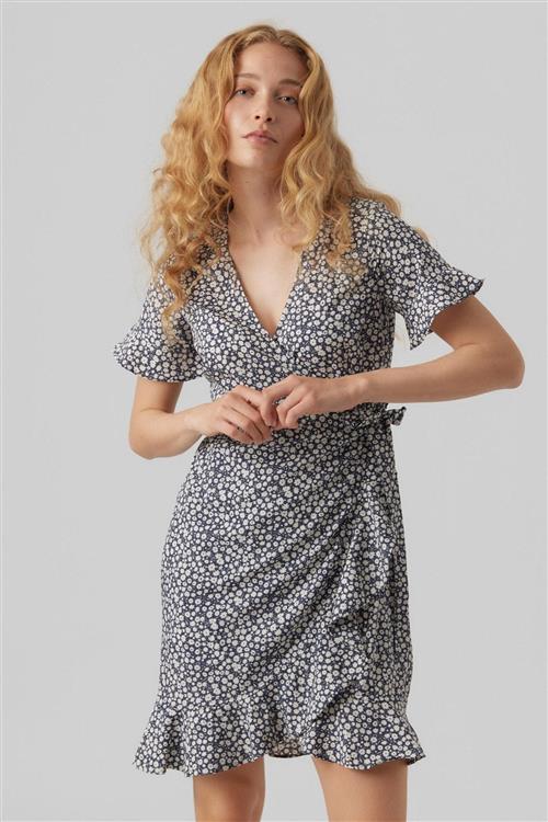 Henna Mini Wrap Kjole - China Blue - L - Vero Moda