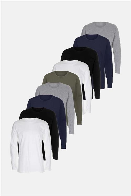 Basic Langærmet T-Shirt - (9 stk.) - Herre - Default Title - TeeShoppen