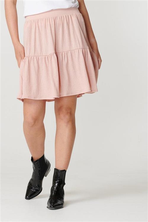 Basic blød mini nederdel - Misty rose - Dame - M - PIECES