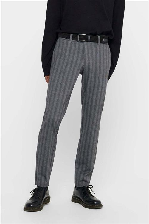 Mark Pants Stribet - Lysegrå - Herre - 33/32 - Only & Sons