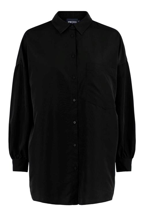 Chrilina Oversized Shirt - Sort - Dame - M - PIECES