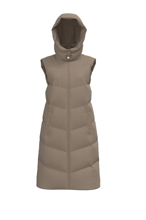 Jamilla Lang Puffer Vest - Silver Mink - M - PIECES