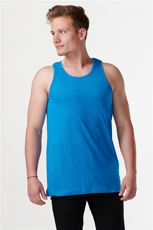 Basic Tanktop - Petroleums blå - Herre - L - TeeShoppen