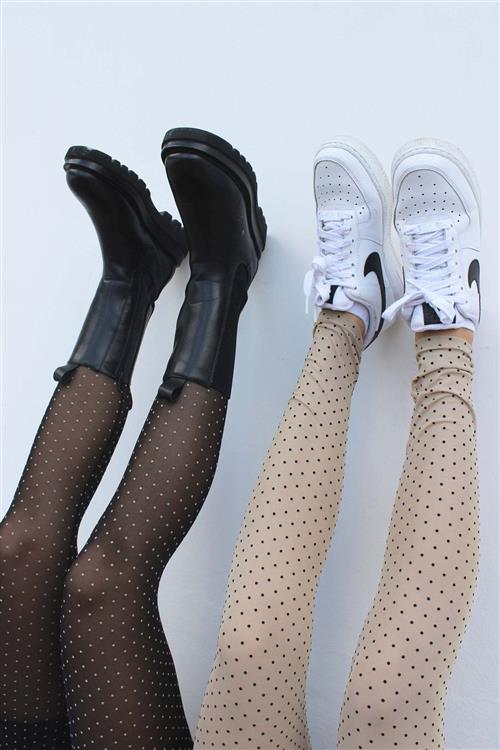 Nilla Leggings - Nude Sort Dot - Dame - XS - Liberté