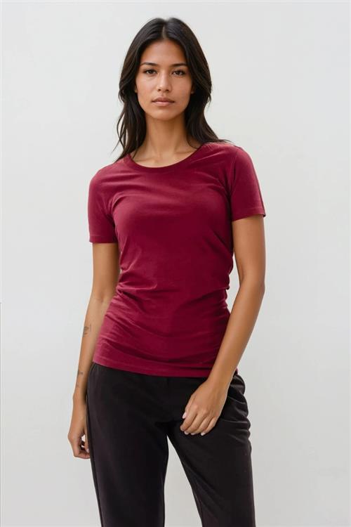 Fitted t-shirt - Bordeaux - L - TeeShoppen