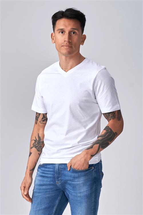 Basic V-neck t-shirt - Hvid - Herre - XL - TeeShoppen