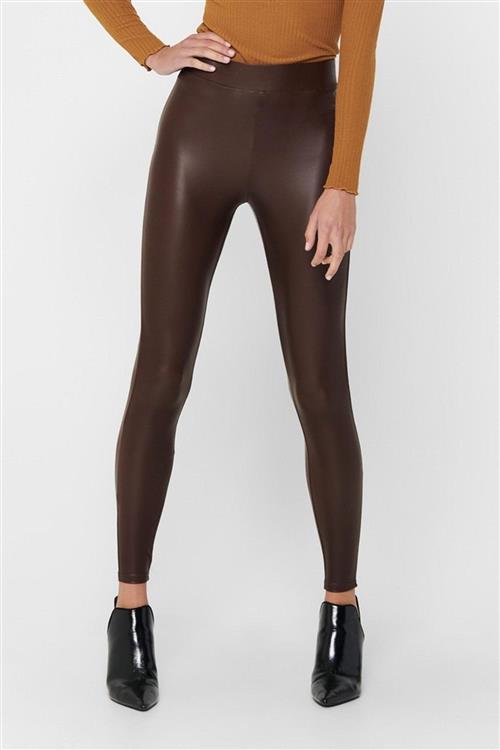 Cool Coated Leggings - Chicory Coffee - XS - ONLY