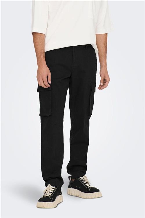Next Cargo Pants - Sort - Herre - 34/32 - Only & Sons