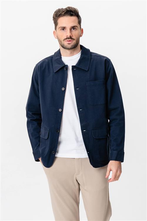 Twill Skjorte Jakke - Navy - XS - TeeShoppen