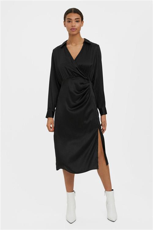 Kleo Calf Skjortekjole - Sort - L - Vero Moda