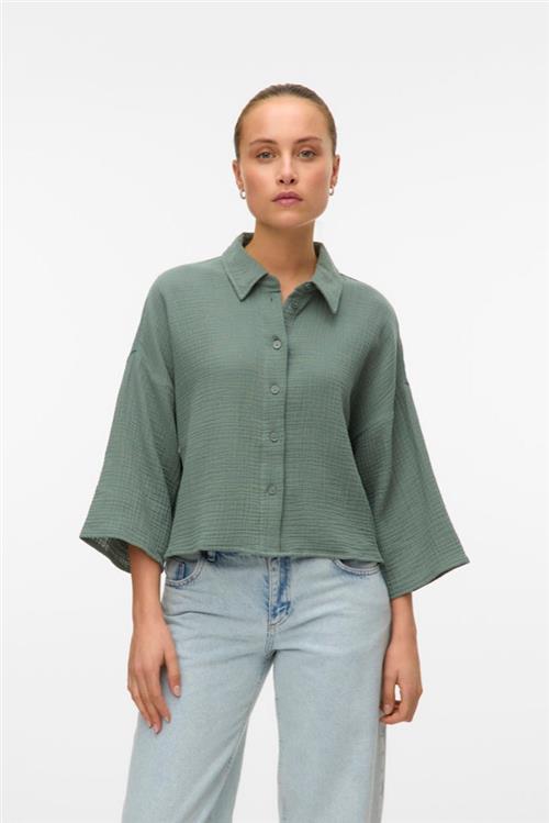 Natali Crop Shirt - Laurel Wreath - M - Vero Moda