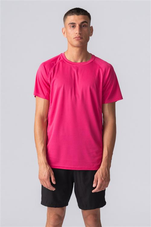 Trænings T-shirt - Pink - Herre - 2XL - TeeShoppen