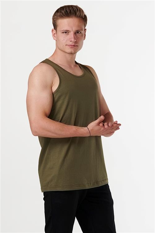 Basic Tanktop - Army Grøn - Herre - M - TeeShoppen