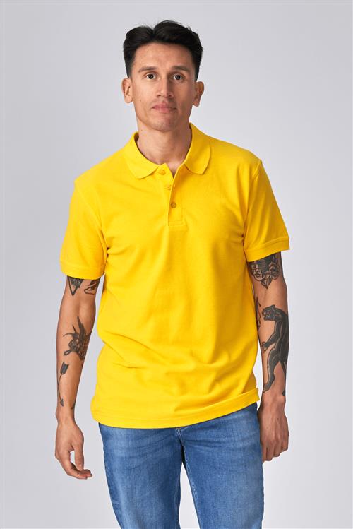 Basic Polo - Gul - Herre - 2XL - TeeShoppen