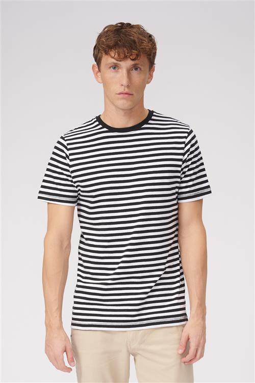Nørregade Stripe - Sort-Hvid - Herre - L - TeeShoppen
