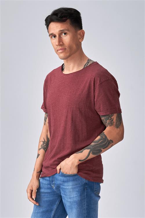 Dyb Rund Hals - Meleret Rød - Herre - 2XL - TeeShoppen