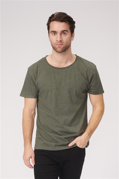 Dyb Rund Hals - Meleret Grøn - Herre - 2XL - TeeShoppen