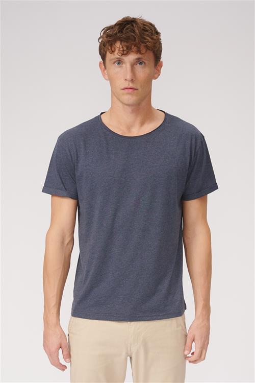 Dyb Rund Hals - Meleret Blå - Herre - 2XL - TeeShoppen
