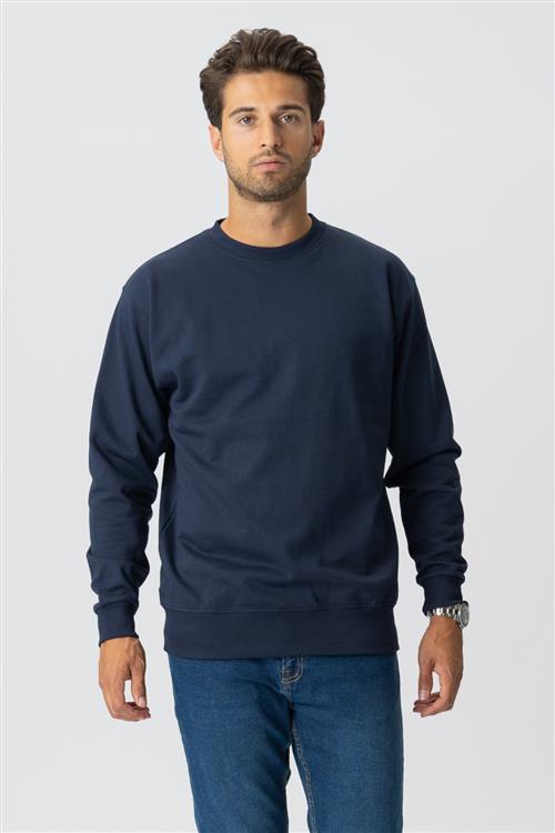 Basic Crewneck - Navy - Herre - 2XS - TeeShoppen
