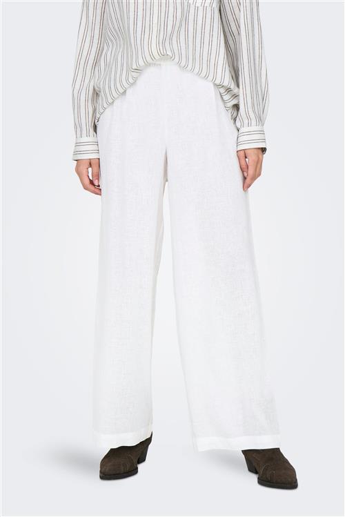 Tokyo Linen Pants - Bright White - L/34 - ONLY
