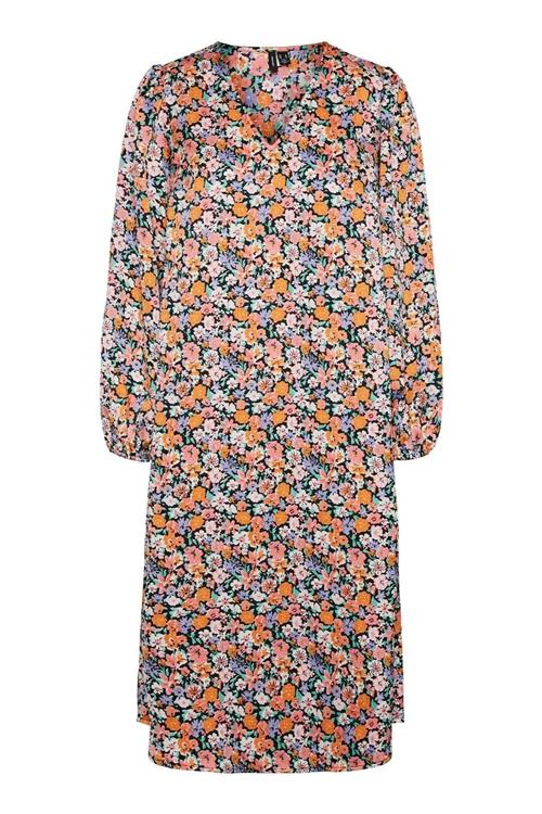 Allys Blomstret Midi Kjole - Sort - Dame - XS - Vero Moda