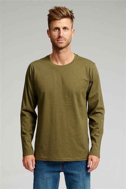 Basic Langærmet T-shirt - Armygrøn - Herre - 3XL - TeeShoppen