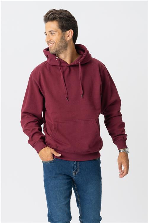Basic Hoodie - Bordeaux Rød - Herre - M - TeeShoppen
