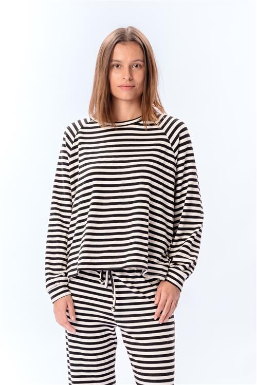 Stribet Langærmet Regular Fit - Sort - S/M - TeeShoppen