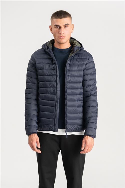 Hooded Let Puffer Jakke - Navy - Herre - 3XL - TeeShoppen