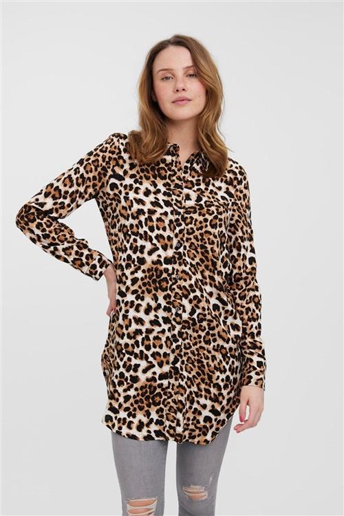 Easy Lang Skjorte - Tan - S - Vero Moda